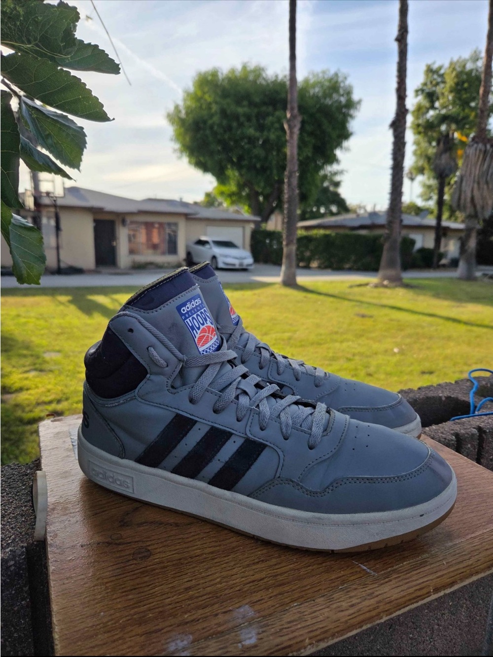 adidas Gray and Black High-Top Sneakers